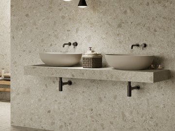 MASTERTOP - Double porcelain stoneware washbasin countertop by Atlas Concorde - view 2